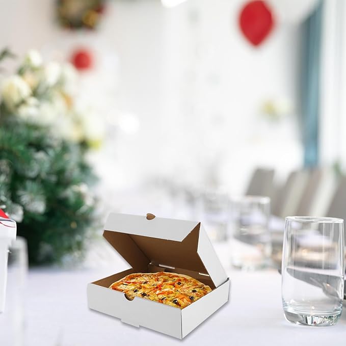 QTLCOHD 80 Pack Mini Pizza Boxes, 3.5 x 3.5 Inch Small White Cardboard Pizza Boxes for Personal Pizza, Cake, Cookies, Crafts
