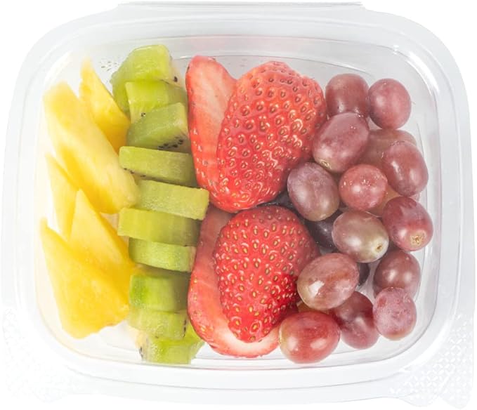 Restaurantware Thermo Tek 8 Ounce Clamshell Containers - Anti-Fog To Go Food Containers - Freezable Rectangle Clear Plastic Food Packaging