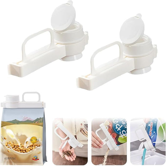 Food Bag Clips With Pour Spout, Food Storage Sealing Clips With Pour Spouts, Snack Clips for Bag With Handle, suitable for small particle food, flour, grains, rice, coffee and other food bags (2pcs)