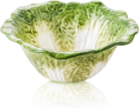 KXZ Green Cabbage ramen Bowl -16 oz pasta bowl, dishwasher and microwave safe, perfect for salads, party fruit bowls, ceramic pho soup bowls