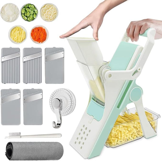Mandoline Slicer for Kitchen, Potato Slicer with 5 Replaceable Blades, Ideal as Vegetable and Fruit Slicer, Providing A Safe and Comfortable Slicing Experience in The Kitchen