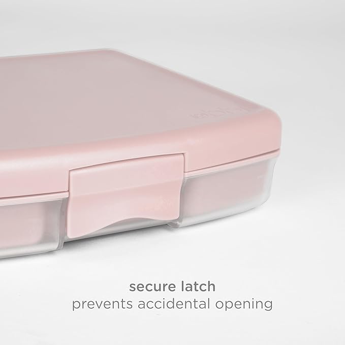 Ubbi Bento Lunch Box for Kids with 4 Compartments, BPA-Free, Leakproof, Dishwasher Safe, Food-Safe Material, Portion-Controlled Lunch Container, Kids Summer Camp, Blush Pink