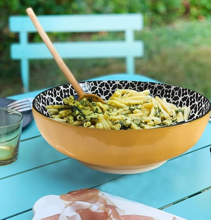 Qlans Large Salad Bowl, 10.5-inch, 80 oz, 2 Spaghetti Bowls - Colorful Party Dishes, Ideal Home Gifts