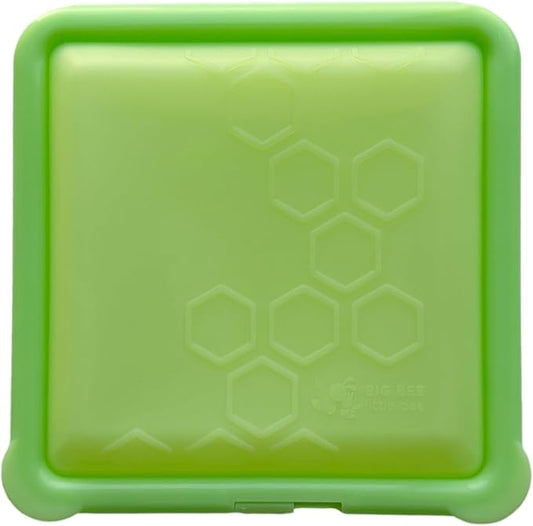 Big Bee, Little Bee - SoftShell Reusable Silicone Food Storage Container with Lid, Easy to Clean, Lays Flat, Snaps Closed, Microwave, Freezer & Dishwasher Safe, As Seen on Shark Tank (Lime)