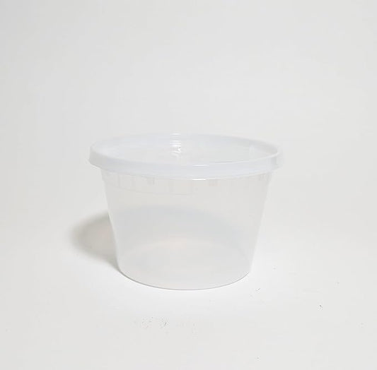 TIYA Takeout Food Containers - 16oz Bulk 240 Pack with Lids - Plastic Food Storage to-Go Containers - Reusable Microwavable Dishwasher Safe Takeout Cups - Airtight Leak Proof for Soups & Meal Prep