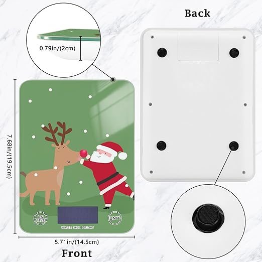 Food Scale Kitchen Scale Food Scales Digital Weight Grams and Ounces Small Electronic Food Scale for Baking Cooking Christmas Santa Claus Deer
