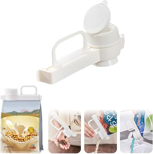 Food Bag Clips With Pour Spout, Food Storage Sealing Clips With Pour Spouts, Snack Clips for Bag With Handle, suitable for small particle food, flour, grains, rice, coffee and other food bags (1pcs)