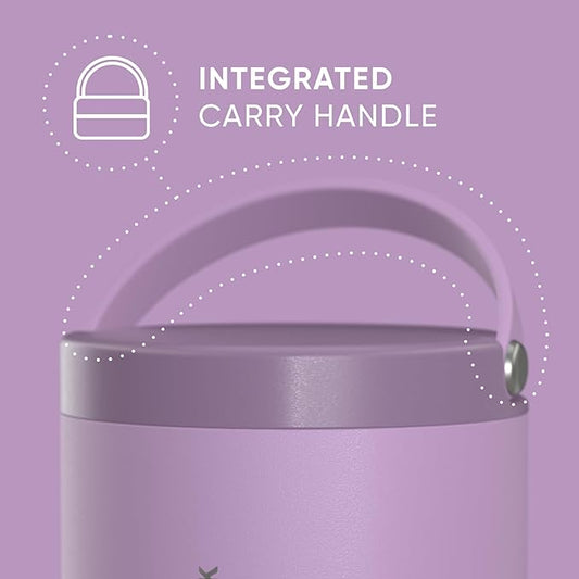 Hydrapeak 18oz Stainless Steel Vacuum Insulated Thermos Food Jar | Thermos for Hot Food and Cold Food, Wide Mouth Leak-Proof Soup Thermos for Adults, 10 Hours Hot and 16 Hours Cold (Lavender)