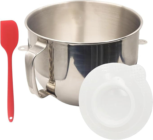 GZsenwo 6 Quart Stainless Steel Mixer Bowl for Kitchen Aid, with Handle, Fits for KV25, KP25, KP26, KSM7990, KT2651, KD2661 KSM7581, KV25M,4KB25,KV25GOX,KV25G8X,KV25HOX NOT for KF26M22CA