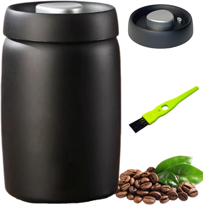 Coffee Vacuum Canister, 16oz Coffee Bean Storage, Stainless Steel Airtight Food Storage Container, Press Out Excess Air Preserve Food Freshness, Perfect for Coffee Beans,Loose Leaf Tea