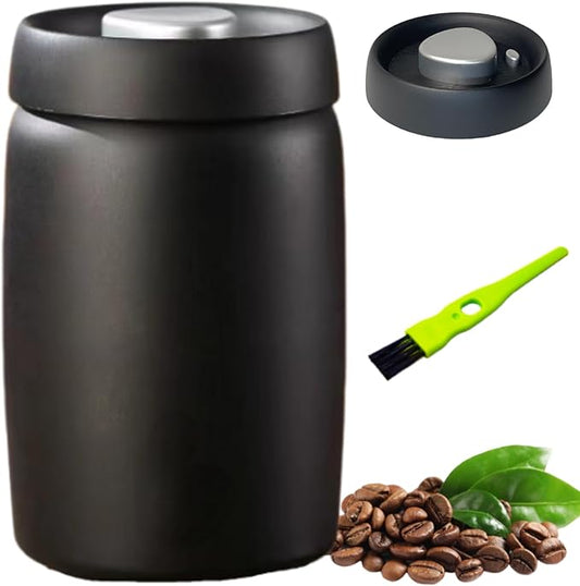 Coffee Vacuum Canister, 16oz Coffee Bean Storage, Stainless Steel Airtight Food Storage Container, Press Out Excess Air Preserve Food Freshness, Perfect for Coffee Beans,Loose Leaf Tea