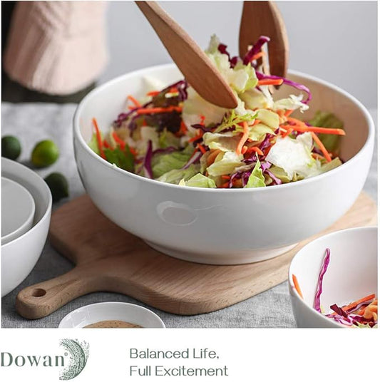 DOWAN Serving Bowls, Mixing Bowl Set, 86/36/24/8.5 Ounces Mixing Bowls for Kitchen, White Serving Set, Serving Bowls Set of 4, Ceramic Bowl Sets for Eating Different Sizes