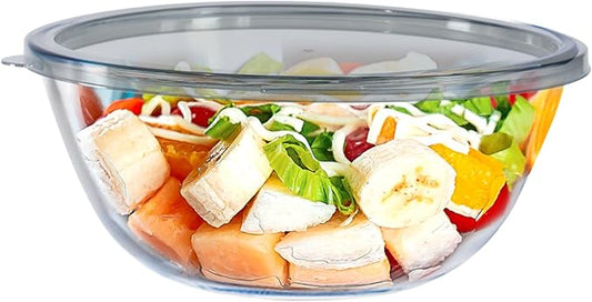 1-Pack Glass Mixing Bowls 2.85 QT with BPA-Free Lids, Prepping and Baking Food Storage Set, Dishwasher, Microwave and Freezer Safe (2700ML)