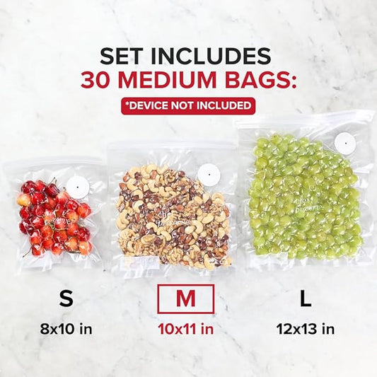 Chef Preserve Vacuum Sealer Bags Medium Size 30 Bags