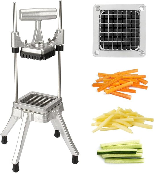 Commercial Chopper Cutter - Heavy Duty Stainless Stee Dicer for Fruit, Vegetable, Tomato, Peppers, Onion, Potato - 1IN1, 3/8''