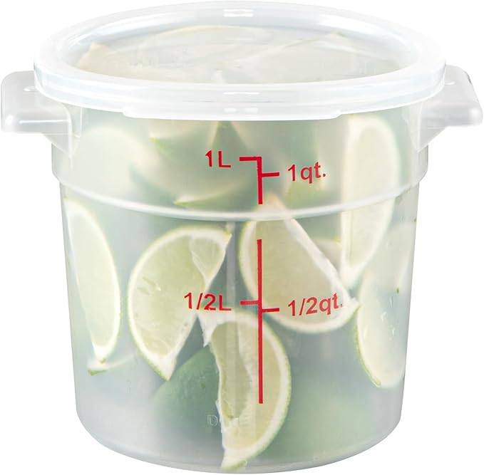Restaurantware-LID ONLY: Met Lux Food Container Lid, 1 Round Lid For Storage Container - Containers Sold Separately, With Pull-Corner Tab, Translucent Plastic Lid, Dishwashable, Freezable