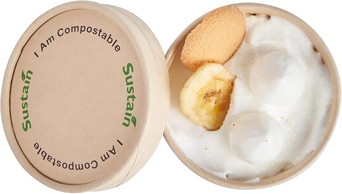 LIDS ONLY: Sustain Round Paper Soup Container Lids, 200 Disposable Ice Cream Cup Lids - Cups Sold Separately, For 3 And 4 Ounce Cups, Bamboo To Go Cup Lids, PLA lining, Compostable - Restaurantware