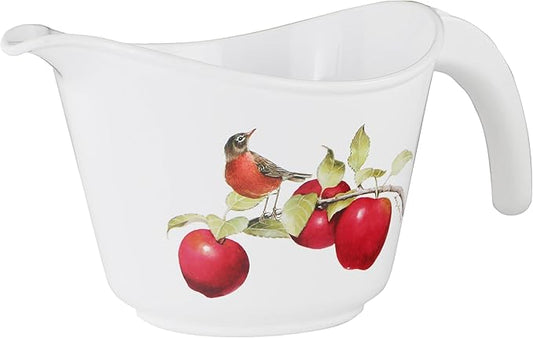Reston Lloyd, Batter Bowl With Pour Spout, Non-Slip Base, Erogonomic Space Saving Detachable Handle, 2 QT Heavy Duty BPA-Free Microwave & Dishwasher Safe, Harvest Apples