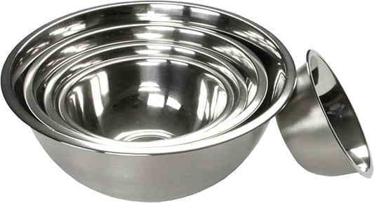 Chef Craft Brushed Mixing Bowl Set, 5 Piece Set, Stainless Steel