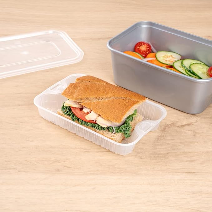 Restaurantware TRAYS ONLY: Futura 10 Ounce Trays For Meal Prep Containers 100 Microwavable Trays For 32 Or 37 Ounce Containers - Containers Sold Separately 1 Compartment White Plastic Food Trays