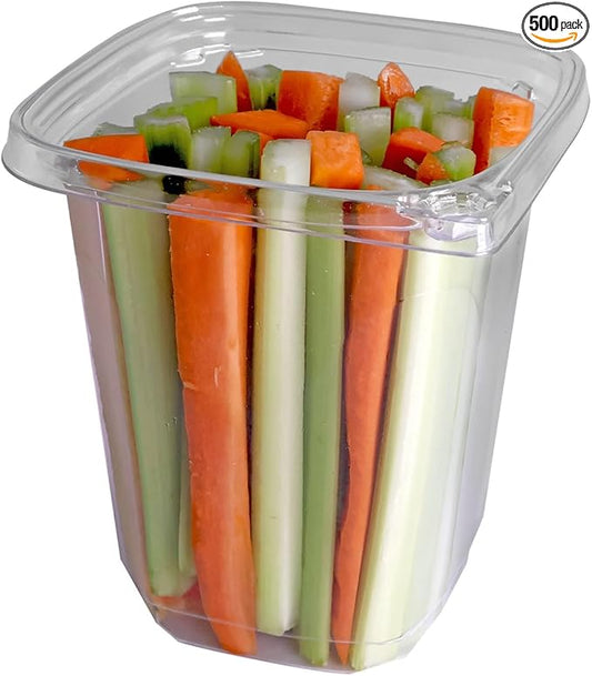 32 oz Tamper Evident Square Deli Container - Lids Sold Separately - for Accessories, Lego, Candy, Cookie, Dessert, Snack, Fruit, togo box (Case of 500)
