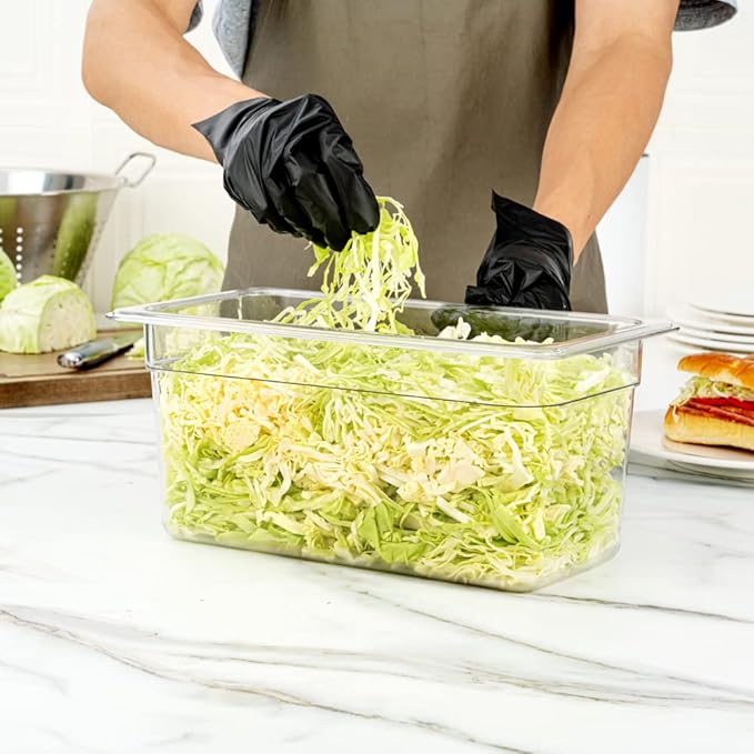 Restaurantware Met Lux 1/3 Size Food Storage Container 1 6 Inch Deep Proofing Box - Rectangle Graduated Measurements Clear Plastic Food Grade Storage Container Dishwashable Lids Sold Separately
