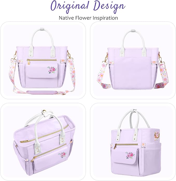 Deluxe Large Insulated Lunch Bag Box Women - Leakproof Waterproof Cooler with Multi Pockets Removable Strap for Work Picnic - Teacher Mothers Day Christmas Birthday Gifts