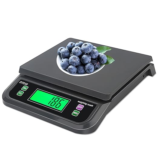 66LB 30kg Large Digital Kitchen Scale, with Tare and Prep Counting Scales Commercial Food Baking Bakery Scales LCD Display with Adapter, 6 Unit (Grey, 30kg)