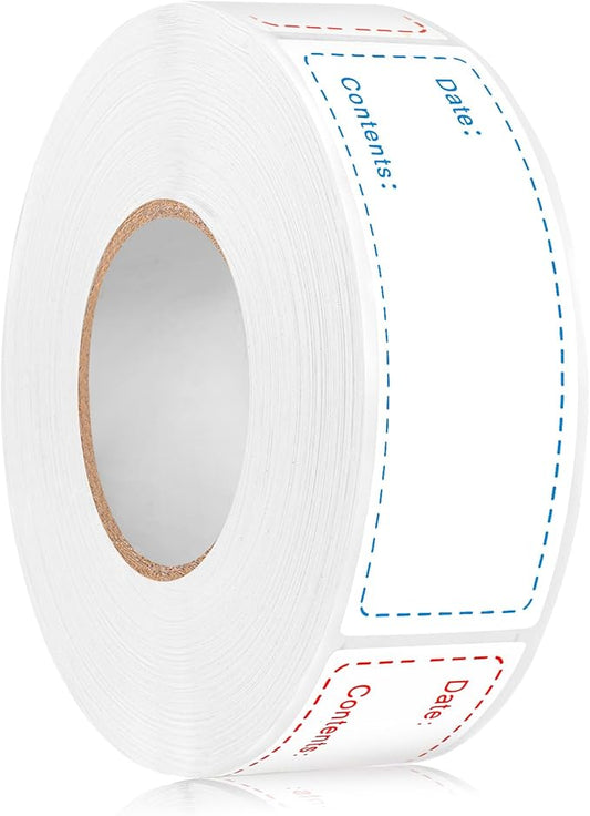 500Pcs Removable Freezer Labels,1 x 3 Inch Food Labels for Food Containers Food Storage Stickers Refrigerator Food Storage Labels Easy Clean No Residue