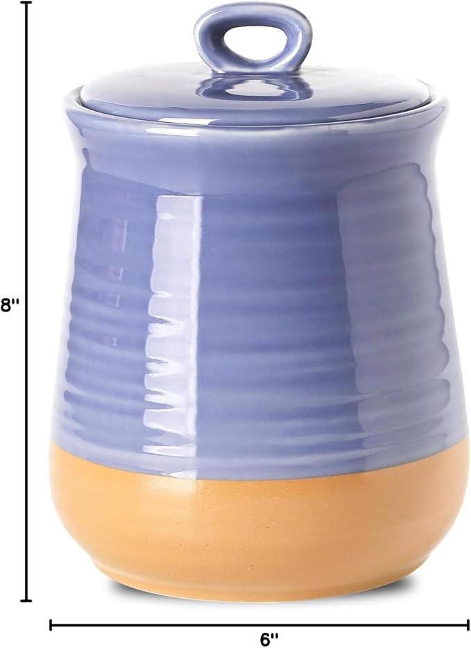 Hasense Food Storage Jar, Ceramic Kitchen Canister with Airtight Lid, 75 FL OZ Food Storage Containers, Candy Jar for Coffee, Sugar, Tea, Flour and More, Wedding Gift, Purple