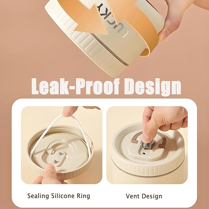Stainless Steel Lunch Box, 3-Tier Insulated Bento Box Microwave Safe Soup Bowl for Adults, Thermal Food Container for Office Workers (Beige, 3pcs + Tableware + Insulated Bag)