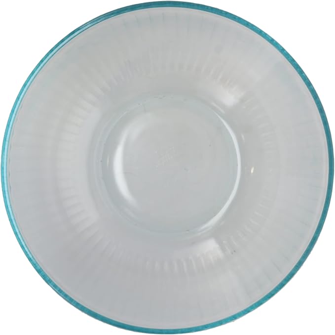 Pyrex 7404 4.5qt Sculpted Glass Mixing Bowl & 7404-PC 4.5qt Blue Lid