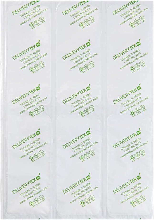 Restaurantware Delivery Tek 11.4 x 7.7 Inch Ice Sheets 10 Durable Cold Packs - Easy-To-Use Design Leakproof Plastic Shipping Ice Packs Reusable For Frozen Meat Vegetables or Beverages