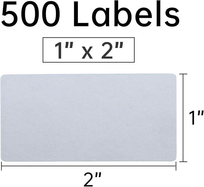 L LIKED Blank White 1 x 2 Inch Dissolvable Labels for Food Rotation Prep roll of 500 (1 Rolls)