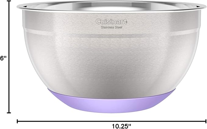 Cuisinart 3-Piece Stainless Steel Mixing Bowls with Nonslip Base, 1.5qt, 3qt & 5qt