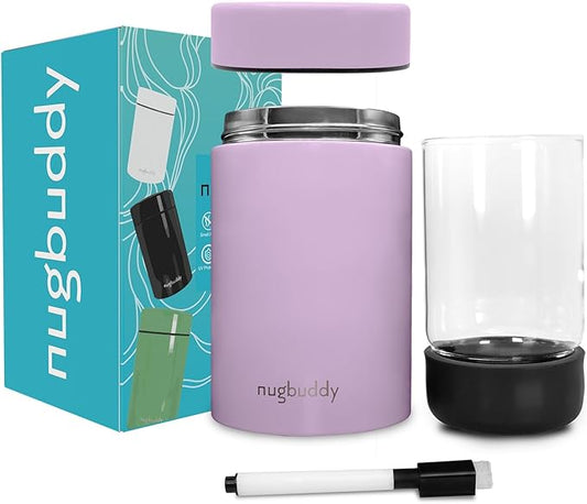 Airtight Storage Container - Vacuum Sealed Insulated w Nested Glass Jar - UV Protection, Temperature Controlled Stainless - Stays Fresh - Whiteboard Finish w Marker Included - 300 ml (3/4 Oz)