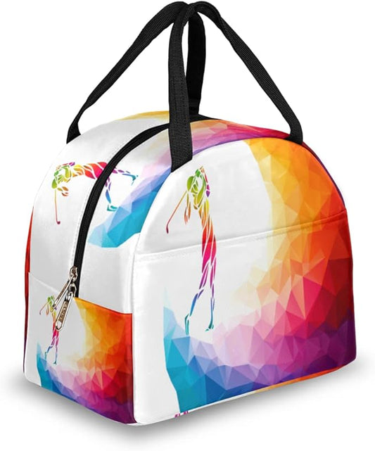 Insulated Lunch Bag for Women Men Golf Sportsman Waterproof Thermal Tote Bag Reusable Lunch Box Container Lunch Holder Leakproof Lunch Cooler Bag Picnic Travel Work