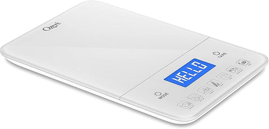 Ozeri Touch III Digital Kitchen Scale with Calorie Counter, 22 lbs (10 kg), White