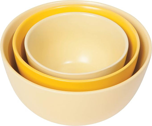 Now Desgns Nesting Prep Bowls, Set of 3, Matte Sunrise Yellow