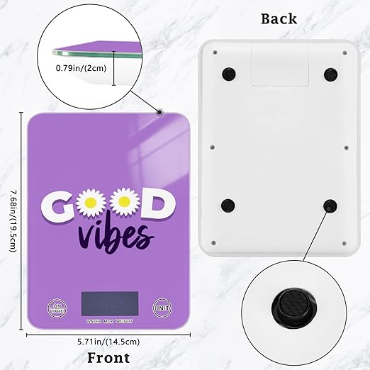 Food Scale Kitchen Scale Food Scales Digital Weight Grams and Ounces Small Electronic Food Scale for Baking Cooking Good Vibes