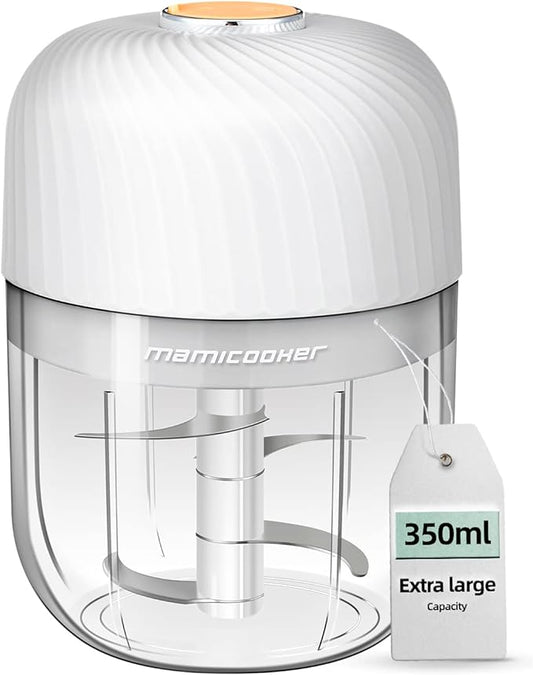 Electric Garlic Chopper, Portable Veggie Chopper, 350ML Garlic Grinder Masher Onion Chopper, Blender to Vegetable, Cordless Food Processor for Ginger, Chili, Fruit, Meat, Spices, Beans, etc