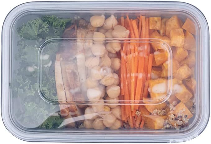Restaurantware Futura 34.5 Ounce Meal Prep Containers With Lids 100 Tamper-Evident To Go Containers - Microwavable Disposable Silver Plastic Food Containers With Lids For Take Out or Lunches