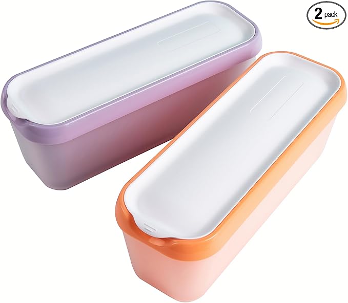 Premium Ice Cream Containers (2 Pack - 1.5 Quart Each) Reusable Freezer Storage Tubs with Lids for Ice Cream, Sorbet and Gelato!