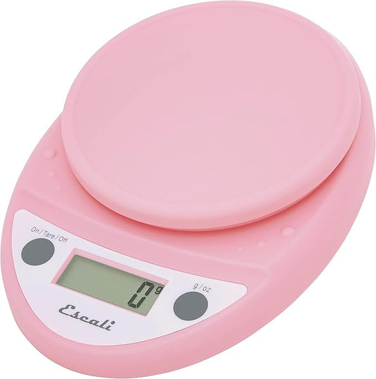 Escali Primo Digital Food Scale Multi-Functional Kitchen Scale and Baking Scale for Precise Weight Measuring and Portion Control, 8.5 x 6 x 1.5 inches, Soft Pink