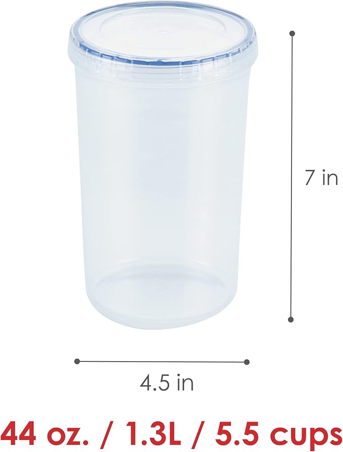 Lock & Lock Easy Essentials Food Storage Bin Set/Airtight Container Lids/BPA-Free/Dishwasher Safe, 20 Piece, Clear