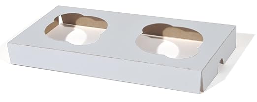 Southern Champion Tray 10004 Clay Coated Kraft Paperboard 2-ct Cupcake Insert, 7-7/8" Length x 3-7/8" Width x 7/8" Height (Case of 200)