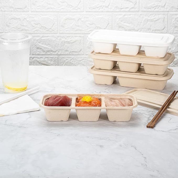 Restaurantware-LIDS ONLY: 9.1 Inch Disposable Lids, 100 Sustainable To Go Containers with Lids - Microwavable, Freezable, Bagasse Lid, Grease-Resistant, Containers Sold Separately