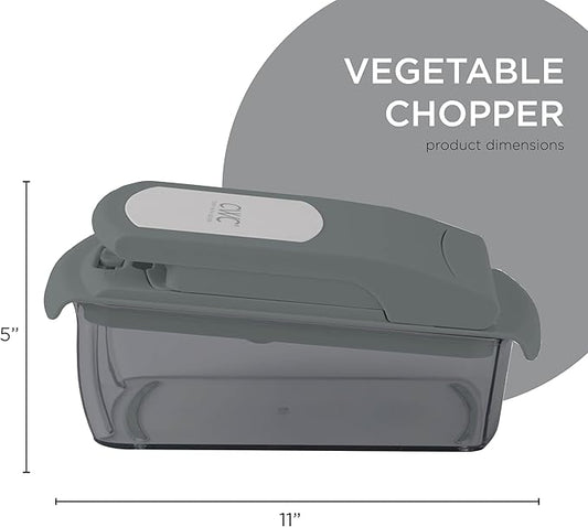 Cook with Color Vegetable Chopper - Multifunctional 11 in 1 Vegetable Chopper with Container - Food Chopper to Dice, Chop, Slice, Julienne and Spiralize, Charcoal