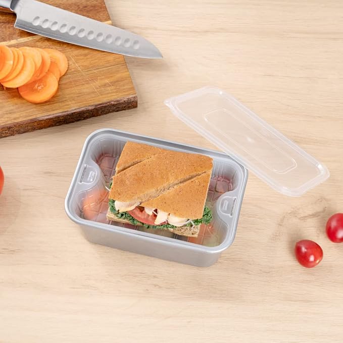 Restaurantware TRAYS ONLY: Futura 10 Ounce Trays For Meal Prep Containers 100 Microwavable Trays For 32 Or 37 Ounce Containers - Containers Sold Separately 1 Compartment White Plastic Food Trays