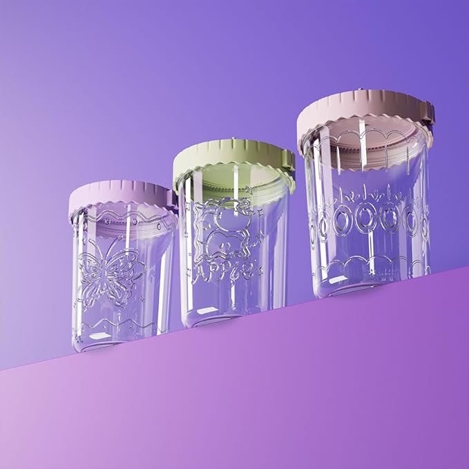 20 OZ Glass Overnight Oats Containers with Lids and Spoons, 4 Pack Wide Mouth Glass Mason jars with Airtight Lids, Meal Prep Jars for Fruit, Cereal, Yogurt, Fridge Dishwasher Safe (Blue)
